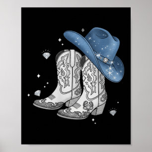 Poster Womens Denim & Ouros Black Tee Western Cowg
