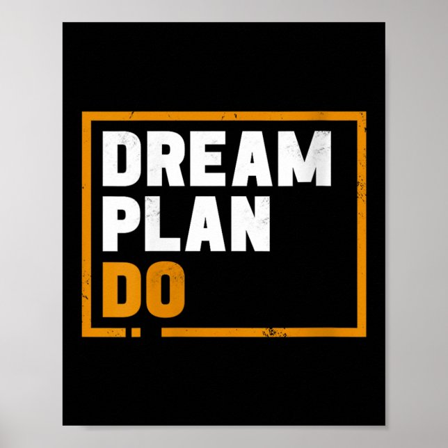 Poster Womens Dream Plan Do - Insrational Quote Motivatio (Frente)