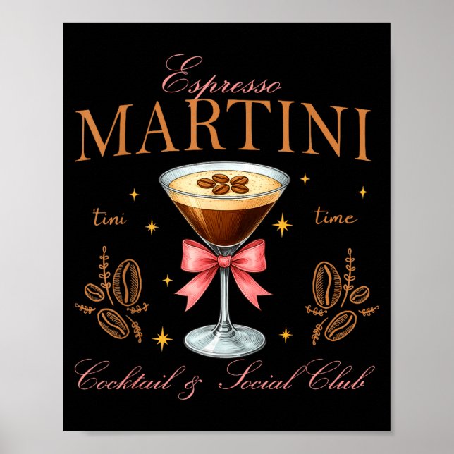 Poster Womens Espresso Martini Social Club Drinking Tai  (Frente)