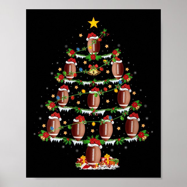 Poster Womens Football Christmas Tree Lights Srts Player  (Frente)