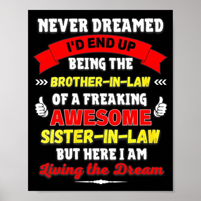 Poster Womens Funny Brother In Law Gift From Awesome Sist (Frente)