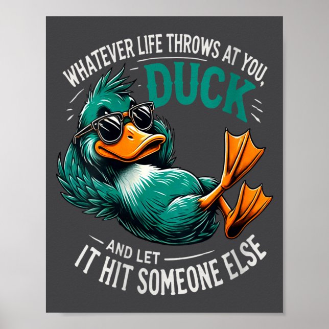 Poster Womens Funny Duck Graphic Tees Men Women Teens Fun (Frente)