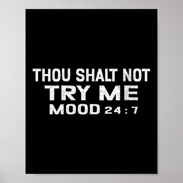 Poster Womens Funny Quote Graphic Thou Shalt Not Try Me,  (Frente)