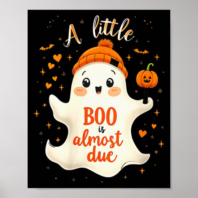 Poster Womens Funny Soky Pregnancy A Little Boo Is Almost (Frente)
