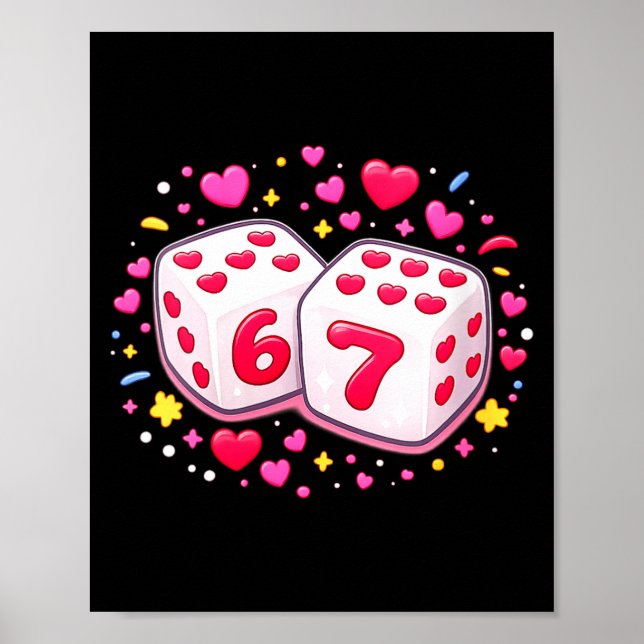 Poster Women's Funny Valentines Day Shirt Cute Dice 67 Me (Frente)