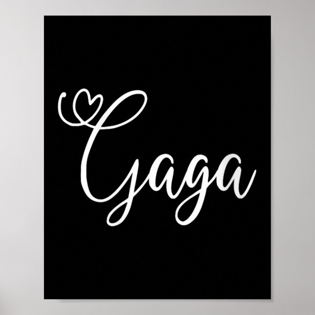 Poster Womens Gaga Cute Heart Grandma V-neck  (Frente)