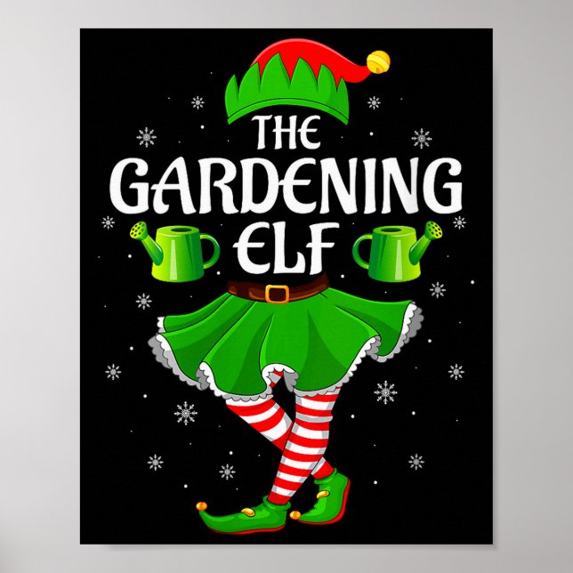 Poster Womens Gardening Elf Christmas Family Girls Women  (Frente)