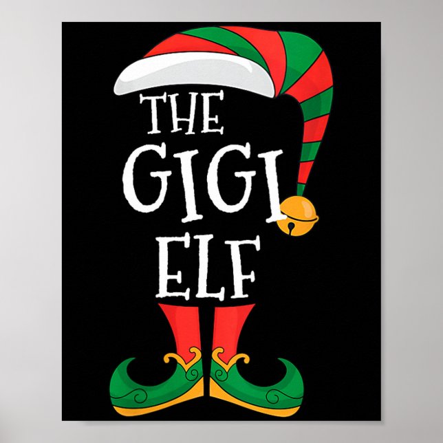 Poster Womens Gigi Elf Xmas Matching Pajamas Group Christ (Frente)
