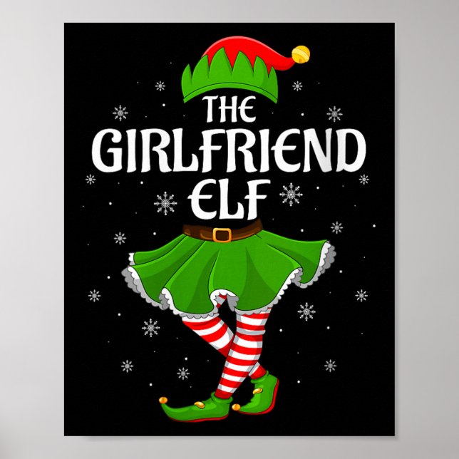 Poster Womens Girlfriend Elf Christmas Family Girls Women (Frente)