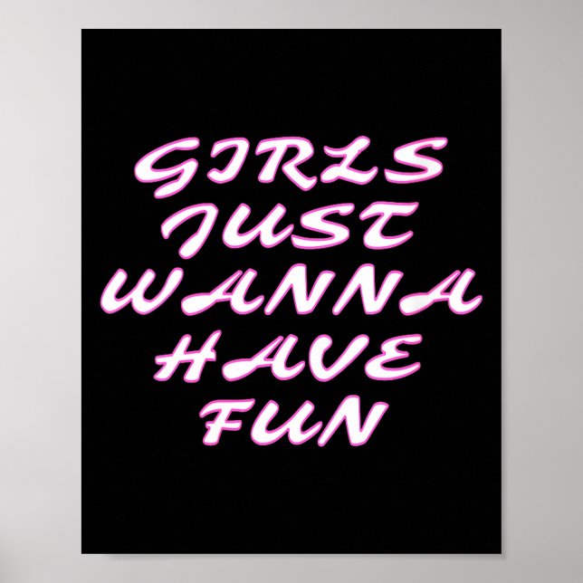 Poster Womens Girls Just W Have Fun V-neck  (Frente)