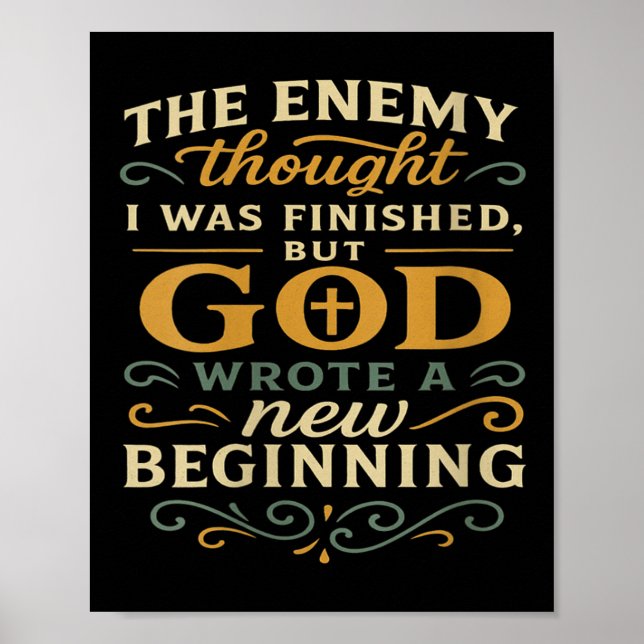 Poster Womens God Wrote A New Beginning Faith Based Insra (Frente)