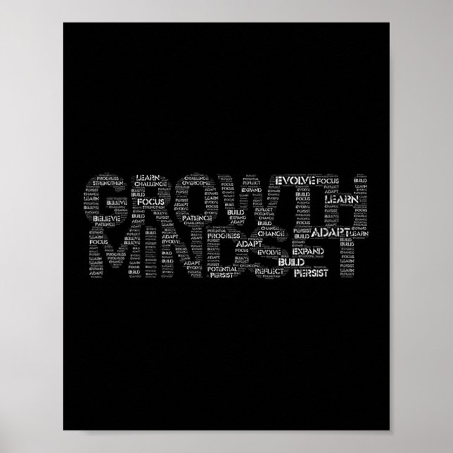 Poster Womens Growth Mindset Motivation And Insrational V (Frente)
