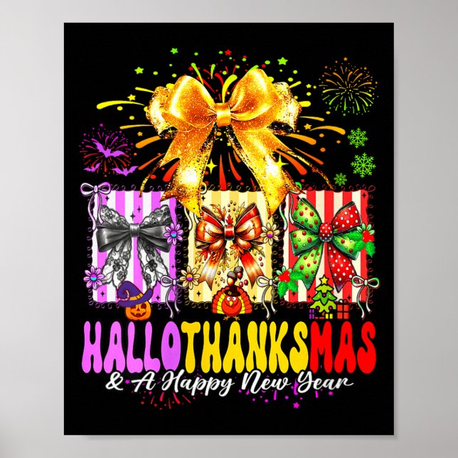 Poster Womens Hallothanksmas &amp; A Happy New Years Eve  (Frente)