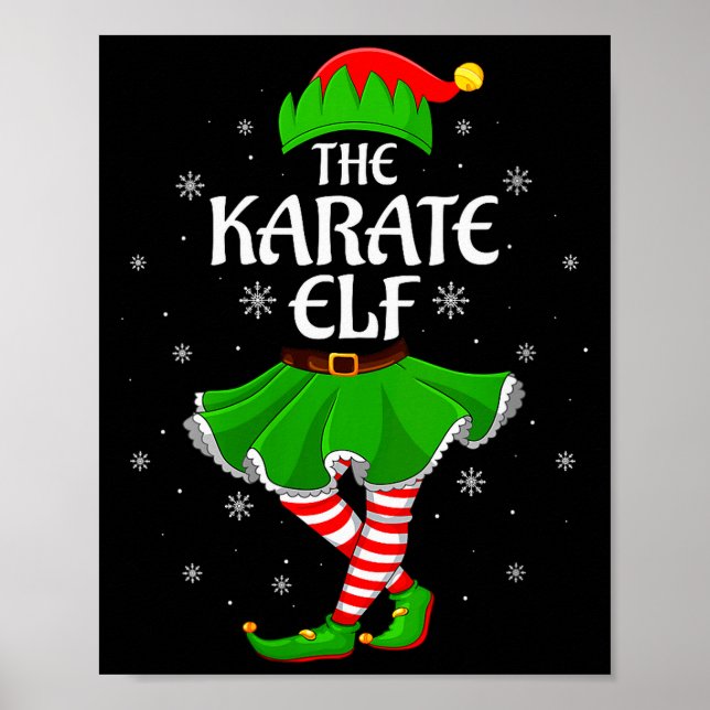 Poster Womens Karate Elf Christmas Family Girls Women Elf (Frente)