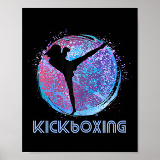 Poster Womens Kickboxing Kickboxer Birthday Silhouette Bl