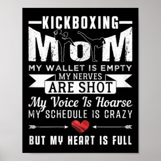 Poster Womens Kickboxing Mom Kickboxer Funny Quotes Fan G