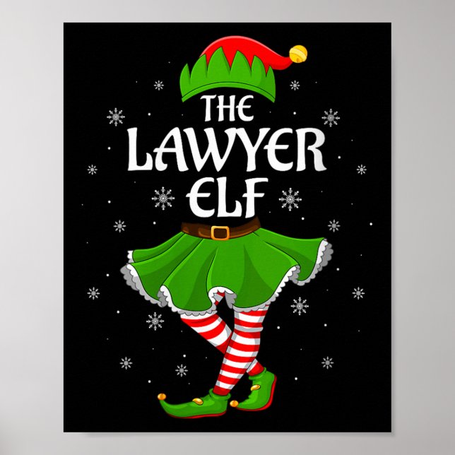 Poster Womens Lawyer Elf Christmas Family Girls Women Elf (Frente)