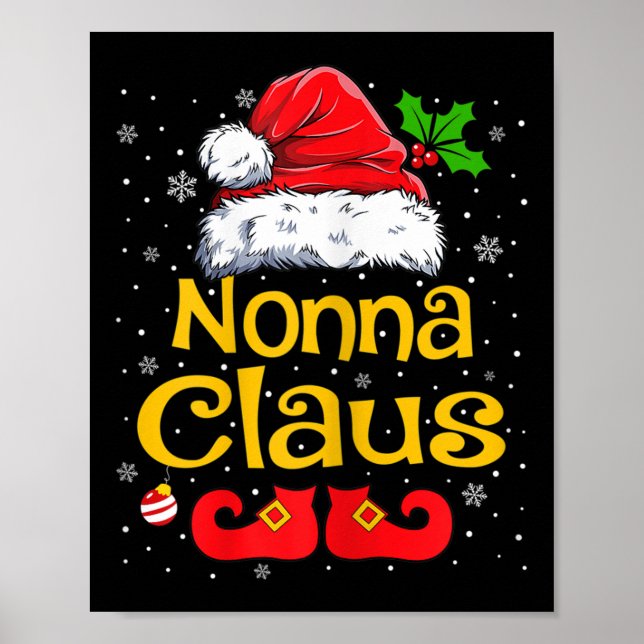 Poster Womens Matching Family Christmas Santa Hat Xmas Fu (Frente)