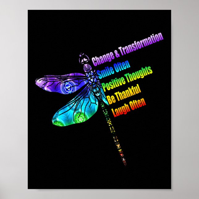 Poster Womens Motivational Insration Gift Dragonfly  (Frente)