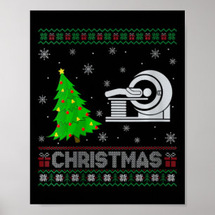 Poster Womens Mri Tech Xmas Tree Lighting Ugly Christmas