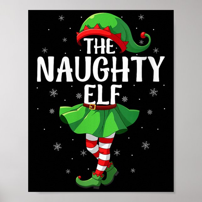 Poster Womens Naughty Elf Christmas Girls Women Elf Squad (Frente)