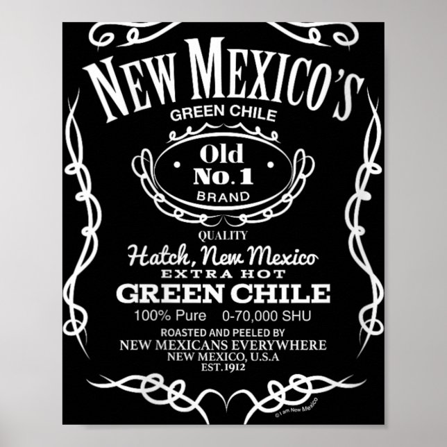 Poster Womens New Mexico's Old No. 1 Hatch Green Chile No (Frente)