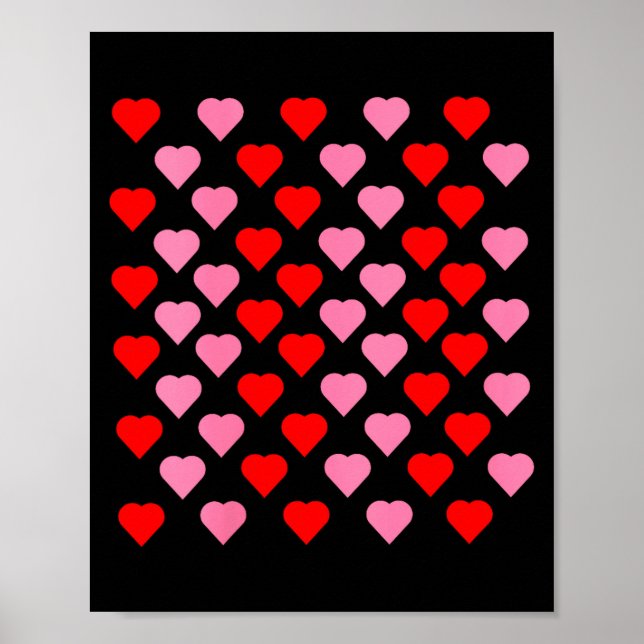 Poster Women's Nk And Red Hearts Lovers Funny Valentine’s (Frente)