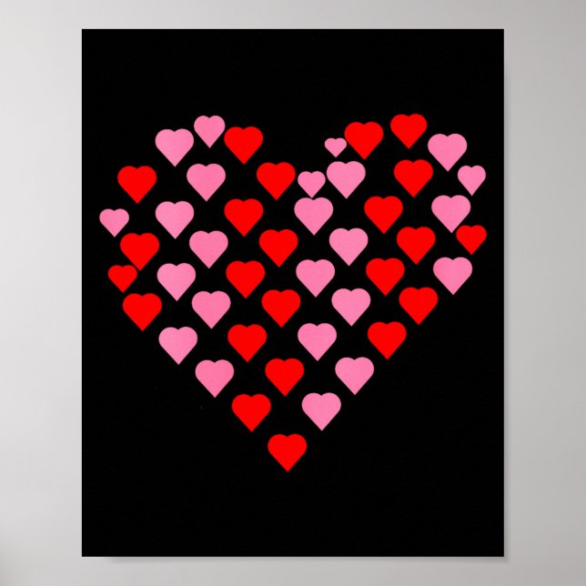 Poster Women's Nk And Red Hearts Lovers Funny Valentine’s (Frente)