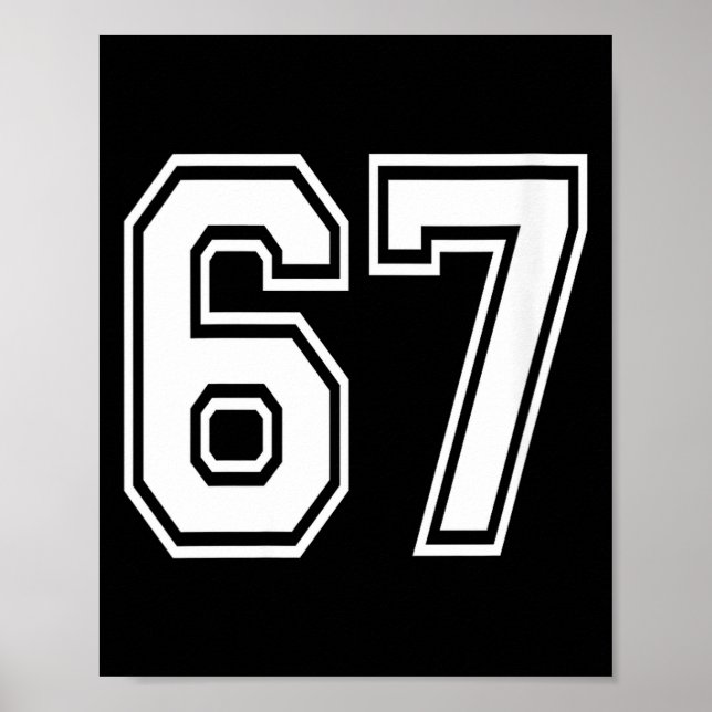 Poster Womens Number 67 Numbered Uniform Srts Jersey Team (Frente)