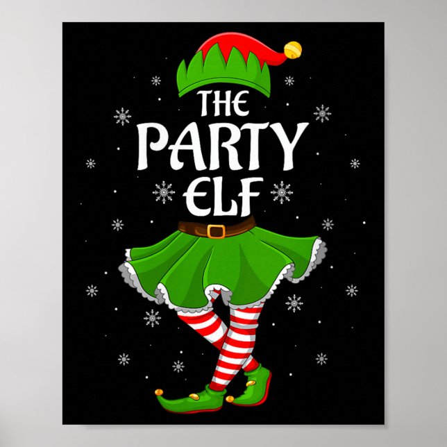 Poster Womens Party Elf Christmas Family Girls Women Elf  (Frente)
