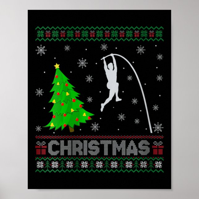 Poster Womens Pole Vault Xmas Tree Lighting Febre Christm (Frente)