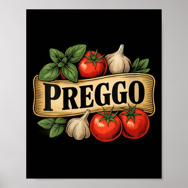 Poster Womens Preggo Costume Pregnancy Announcement Prego (Frente)