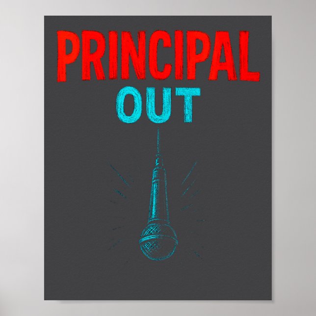Poster Women's Principal Out - Retirement Mic Drop Vintag (Frente)