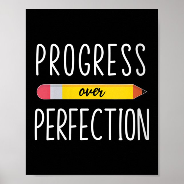 Poster Womens Progress Over Perfection Motivational Back  (Frente)