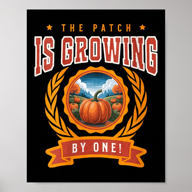 Poster Womens Pumpkin Pregnancy Annnouncement Baby Reveal (Frente)