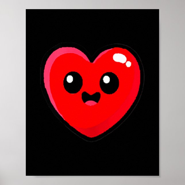 Poster Women's Red Heart Funny Cute Design For Men Women  (Frente)