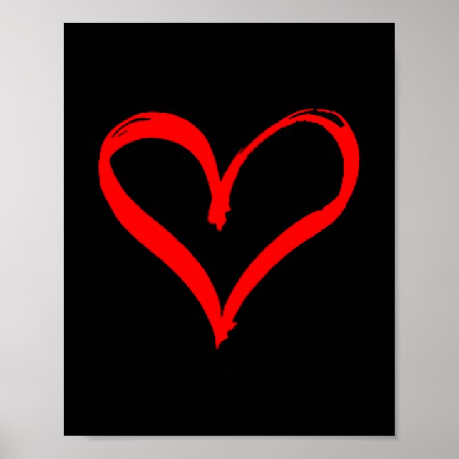 Poster Women's Red Heart Funny Cute Design For Men Women  (Frente)