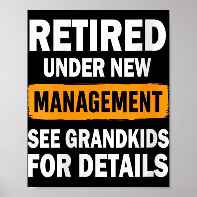 Poster Womens Retired Under New Management See Grandkids  (Frente)