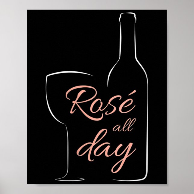 Poster Womens Rose All Day Elegant Connoisseur Wine Lover (Frente)
