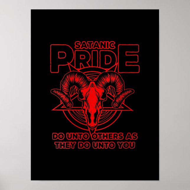 Poster Womens Satanic Pride Satanism Pagan Goat Satan (Frente)
