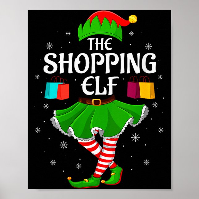 Poster Womens Shopng Elf Christmas Family Girls Women Elf (Frente)
