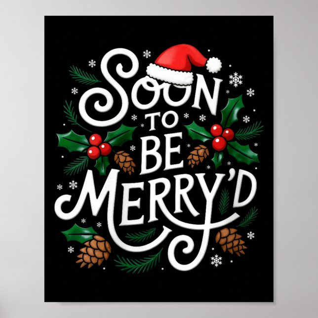 Poster Womens Soon To Be Merry'd Christmas Engaged Fiance (Frente)