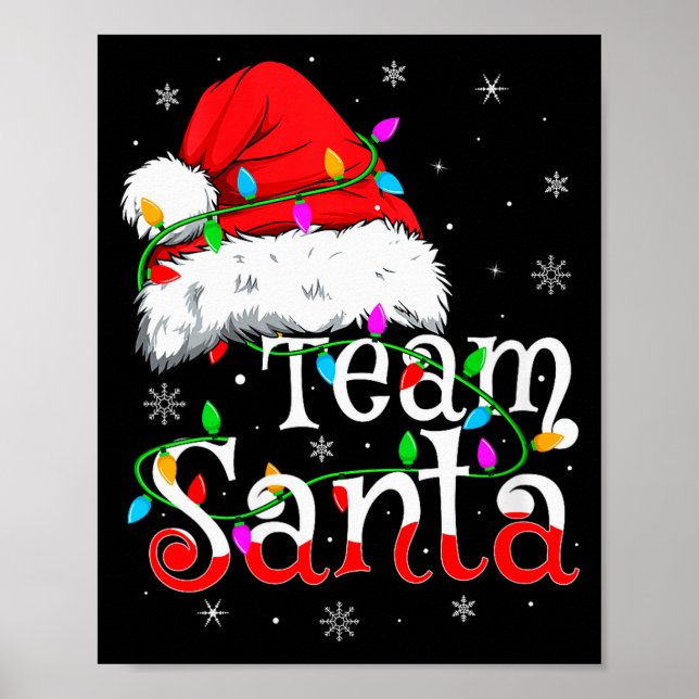 Poster Womens Team Santa Xmas Pajamas Matching Family Gro (Frente)