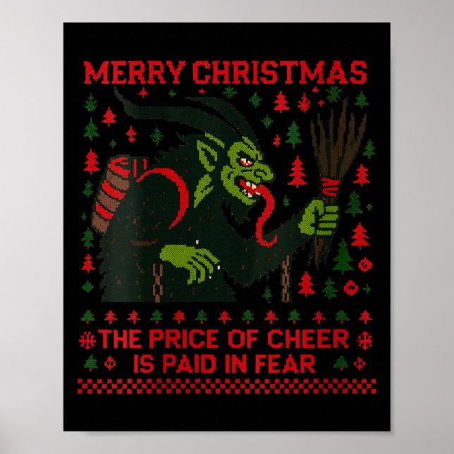 Poster Womens The Price Of Cheer Is Paid In Fear Christma (Frente)