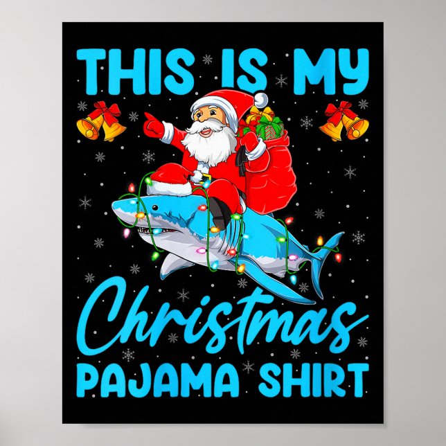 Poster Womens This Is My Christmas Pajamas Funny Santa Ri (Frente)