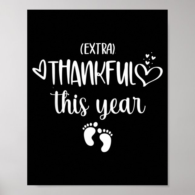 Poster Womens Very Thankful This Year Happy Pregnancy Ann (Frente)