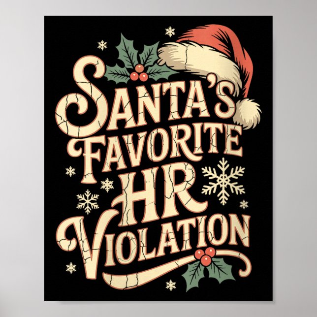 Poster Womens Vintage Sarcastic Retro Hr Violation Christ (Frente)