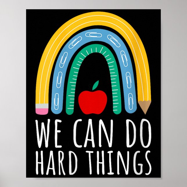 Poster Womens We Can Do Hard Things Motivational Teacher  (Frente)