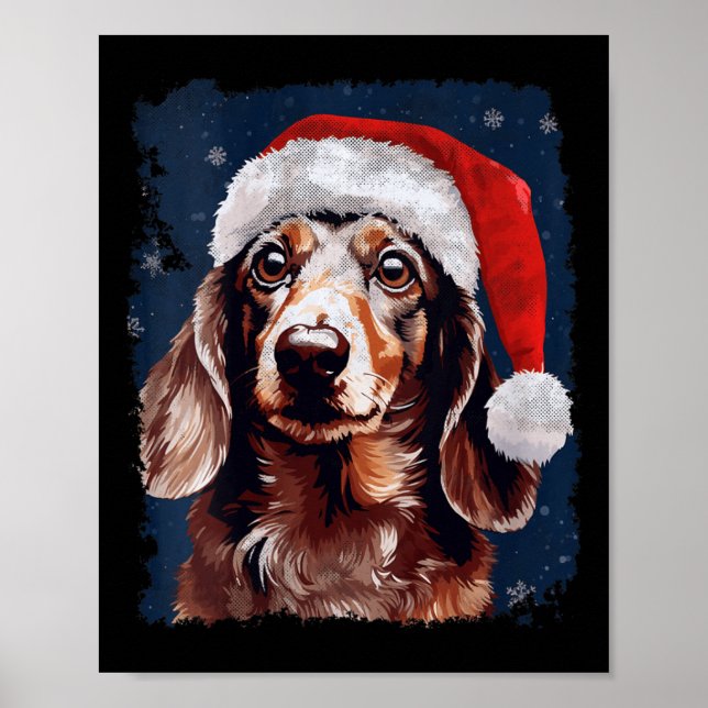 Poster Womens Xmas Dachshund Natal (Frente)