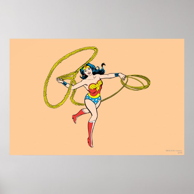 Pôster Wonder Woman Swinging Lasso (Frente)